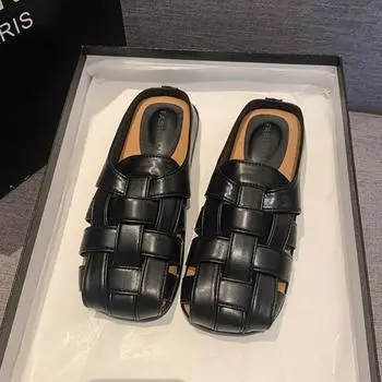 Модные мюли для женщин 2025 Женская обувь Тапочки Мягкие шлепанцы С закрытым носком Новые Удобные Повседневные Обувь для отдыха Женские тапочки Шлепанцы Женские 35