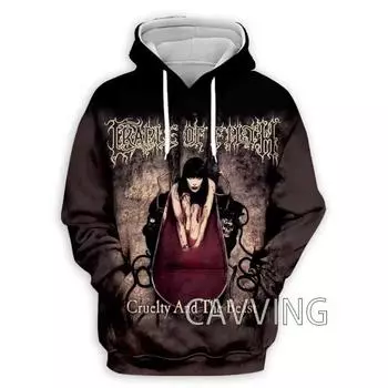 Модные мужские 3D-принты Cradle Filth Hoodies Hooded Sweatshirts Harajuku Hoodie Sweatshirts Tops Clothing S