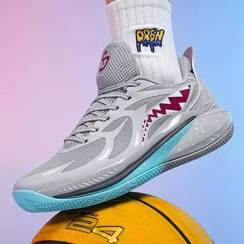 Модные мужские баскетбольные кроссовки с амортизацией, дышащие, кроссовки для тренировок, высококачественная спортивная обувь на шнуровке, повседневные кроссовки 36-45 36 серый