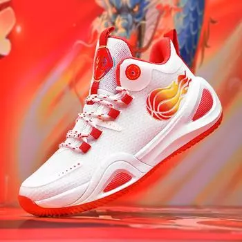 Модные мужские баскетбольные кроссовки с амортизацией, дышащие, для тренировок, для спортсменов, для спортзала, повседневная обувь со шнуровкой, легкие кроссовки 35 красный