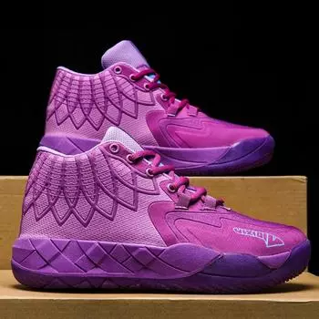 Модные мужские баскетбольные кроссовки с дышащей амортизацией для профессиональных тренировок, баскетбольные кроссовки с защитой от скольжения, износостойкие кроссовки 39 фиолетовый