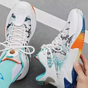 Модные мужские баскетбольные кроссовки высокого качества, тренировочные ботинки для тренажерного зала, массивные мужские высокие кроссовки, дышащая спортивная обувь 39 белый/красный