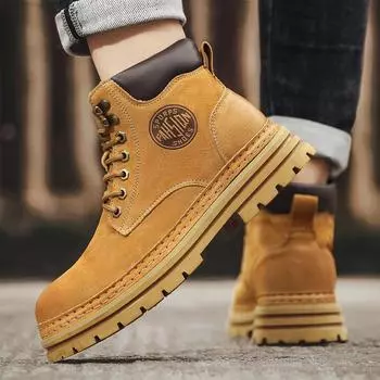 Модные мужские базовые ботинки, повседневные кожаные мужские ботинки на шнуровке, высокие мужские ботинки, модная обувь для мотоциклистов, удобные походные ботинки 39