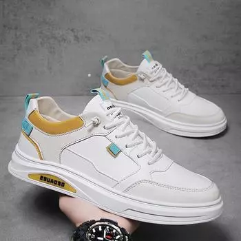 Модные мужские белые кроссовки, летние мужские удобные вулканизированные туфли, легкие нескользящие кроссовки для бега и ходьбы, повседневная кожаная обувь 39