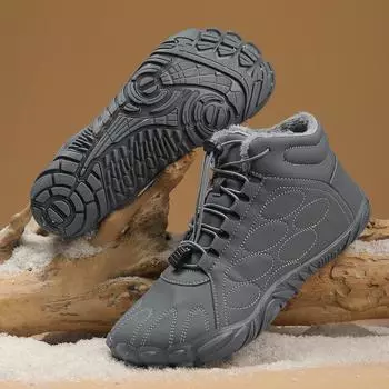 Модные мужские ботильоны 2024 года, новые зимние уличные теплые зимние ботинки, нескользящие парные ботинки, хлопковые туфли с пятью пальцами для улицы, высокие зимние ботинки 36 синий