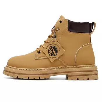 Модные мужские ботинки большого размера 38-48, осенние высокие рабочие ботинки в британском стиле с толстой подошвой, на шнуровке, противоскользящие, теплые, водонепроницаемые 39