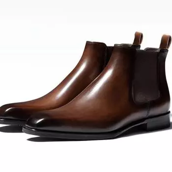 Модные мужские ботинки челси без застежек Брендовые ретро удобные модные мужские ботинки с острыми носами и флисовыми ботинками челси Мужская модная обувь Мужская 38 чёрный