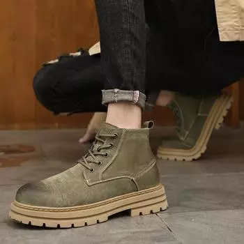 Модные мужские ботинки челси, водонепроницаемые кожаные повседневные ботинки на шнуровке с высоким верхом, высококачественные повседневные ботинки на толстой подошве для путешествий на открытом воздухе, мужские ботинки 38 чёрный