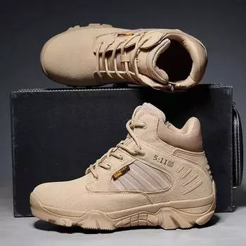 Модные мужские ботинки для активного отдыха, повседневные походные ботинки, нескользящие ботинки для пустыни, безопасная рабочая обувь для мужчин, ботинки на платформе со шнуровкой Botas Hombre 39 песочный