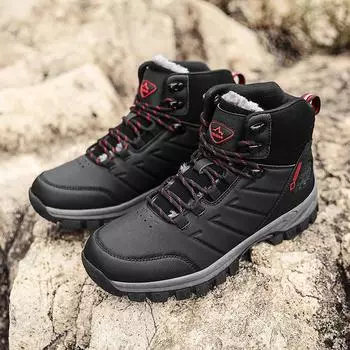 модные мужские ботинки для активного отдыха, водонепроницаемые, зимние, модные, теплые, нескользящие, для альпинизма, кемпинга, отдыха, спорта, хлопковые ботинки, мужские ботинки 39 коричневый
