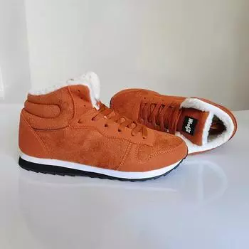 Модные мужские ботинки для работы, модные кроссовки, зимние теплые плюшевые ботинки для снега, нескользящие, легкие, со шнуровкой, повседневные ботинки большого размера 36 коричневый