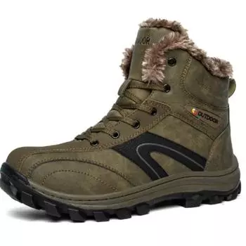 Модные мужские ботинки из хлопка большого размера 48, зимние теплые походные ботинки для активного отдыха, теплые мужские ботинки D409 40