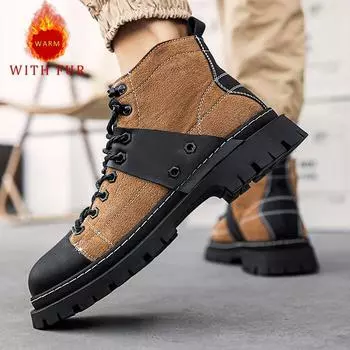 Модные мужские ботинки из натуральной кожи Новые модные дизайнерские стильные повседневные офисные для отдыха деловые вечеринки Осенне-зимние туфли для мотоциклистов 38 коричневый