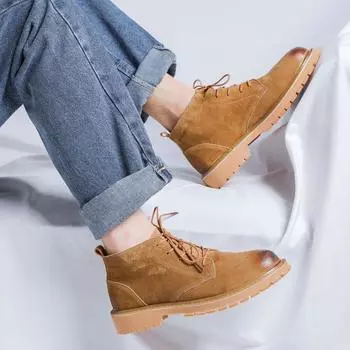 «Модные мужские ботинки Martin из свиной кожи с круглым носком и толстой подошвой, осень 2023 г., модель 9800-R» 44 жёлтый