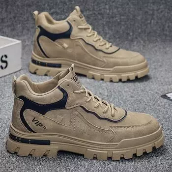 «Модные мужские ботинки Martin на толстой подошве, весна 2025 г.: Повседневная спортивная обувь для отдыха на природе в британском стиле Size 39 серый