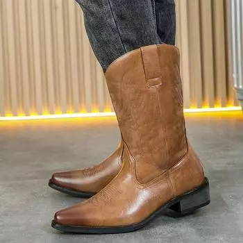 Модные мужские ботинки Модный дизайнерский стиль Модные вечеринки свадьбы отдых на природе Рыцарские остроносые кожаные туфли Черные 38-46 38 коричневый