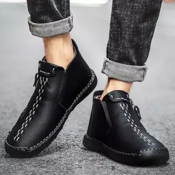 Модные мужские ботинки на мягкой подошве, удобные, осенне-зимние, мужские, модные, дизайнерские, теплые, с мехом, кроссовки для отдыха на природе 38 золотой