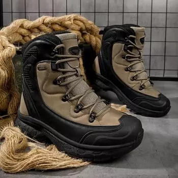 Модные мужские ботинки на шнуровке для отдыха на открытом воздухе, мужские повседневные ботинки, ботинки на платформе, мужские ботинки на шнуровке, зимние плюшевые ботинки для снега 39 хаки
