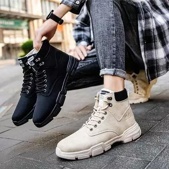 Модные мужские ботинки, новые повседневные парусиновые туфли, армейские мужские кроссовки, модные высокие военные ботильоны, удобные мужские кроссовки 39 хаки