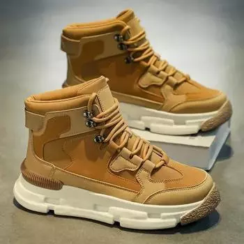 Модные мужские ботинки осень-зима, новые высокие ботинки на толстой подошве для скалолазания на открытом воздухе, рабочие ботинки для снежной погоды, модная повседневная спортивная обувь, мягкая 39 хаки