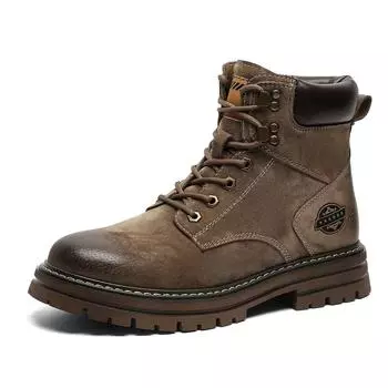 Модные мужские ботинки-пустыни, высокие рабочие ботинки для мужчин, повседневная обувь в стиле панк, на шнуровке, мотоциклетные, высокого качества, ковбойские ботильоны 38 серый