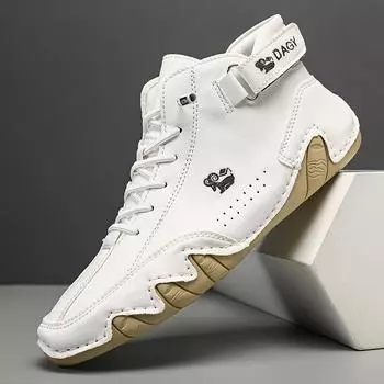 Модные мужские ботинки ручной работы из спилковой кожи, осенние ботильоны, большие размеры 36-51, повседневная обувь для мужчин, спортивная обувь Botas Zapatillas Hombre 36 белый