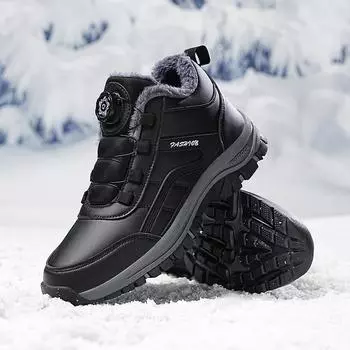 Модные мужские ботинки зимние теплые ботинки для снега модные плюшевые хлопковые туфли мужские ботинки мокасины для вождения качественные мужские удобные лоферы хлопок 36 чёрный