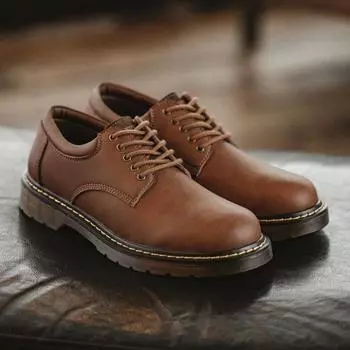 Модные мужские британские туфли из натуральной кожи весна-осень для отдыха на открытом воздухе повседневные рабочие ботильоны дизайнерские роскошные низкие защитные ботинки 38 коричневый