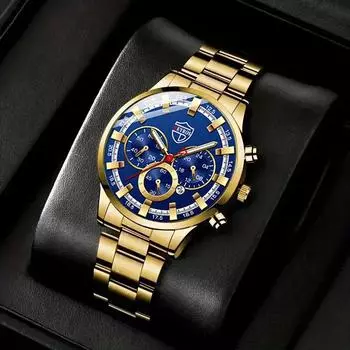 Модные мужские часы из нержавеющей стали, роскошные кварцевые наручные часы с датой, мужские деловые часы для мужчины, подарок
