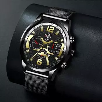 Модные мужские часы из нержавеющей стали с календарем и датой, качественные деловые кварцевые мужские часы
