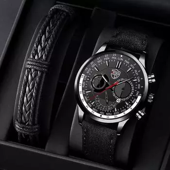 Модные мужские часы класса люкс для мужчин, деловые кожаные кварцевые наручные часы, мужские повседневные спортивные часы с браслетом и светящимися часами