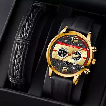 Модные мужские часы, роскошные кварцевые наручные часы с кожаным браслетом для мужчин, деловые, повседневные, светящиеся часы