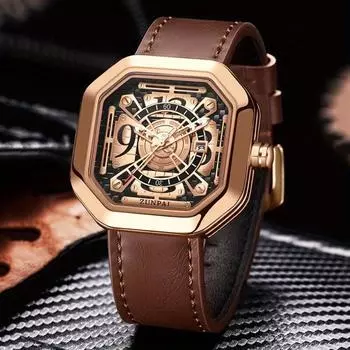 Модные мужские часы Светящиеся часы Роскошные мужские военные спортивные водонепроницаемые кварцевые часы Мужские деловые кожаные наручные часы