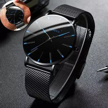 Модные мужские часы унисекс, кварцевые, повседневные, синие, классические, роскошные, круглые, наручные, мужские, деловой подарок, аналоговые часы 8