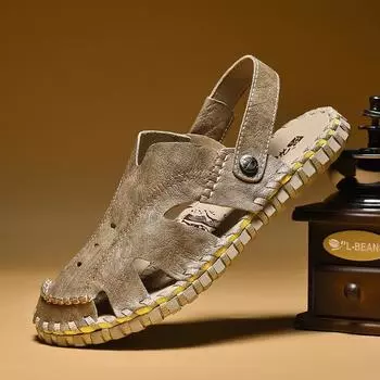 Модные мужские черные сандалии ручной работы, модные летние сандалии, бестселлеры 2024 года, товары, обувь для мужчин с дизайнерской репликой 38 чёрный