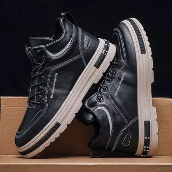 Модные мужские черные спортивные удобные низкие повседневные туфли на плоской подошве износостойкие рабочие ботинки на шнуровке для походов на открытом воздухе ботинки на платформе 39 белый