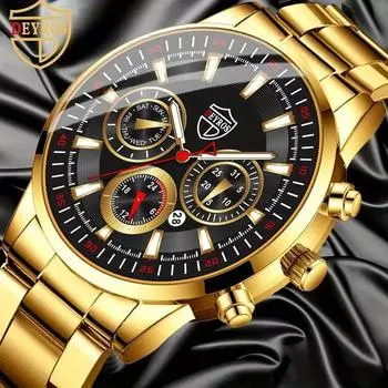 Модные мужские деловые часы, классические кварцевые наручные часы из нержавеющей стали с сетчатым ремешком, идеальный выбор для подарков