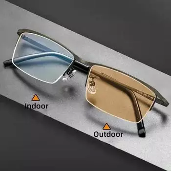 Модные мужские деловые фотохромные солнцезащитные очки для близорукости, модные унисекс, анти-синий свет, очки для близорукости минус диоптрии -2.5