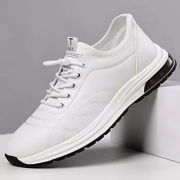 Модные мужские деловые кожаные туфли, мужские мокасины, удобные кроссовки, белые спортивные туфли, туфли на плоской подошве, офисные мужские нескользящие туфли 39