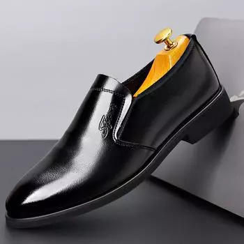 Модные мужские деловые повседневные кожаные туфли на шнуровке, британские мужские туфли, осенние, без застежек, формальные, дышащие, модные кожаные туфли 38-44 38