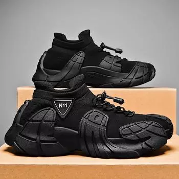 Модные мужские дизайнерские черные кроссовки, высококачественные носки для бега, мужские повседневные кроссовки, дышащие мужские кроссовки для ходьбы и бега 39