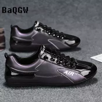 Модные мужские дизайнерские кожаные повседневные туфли легкие трендовые лоферы осень-зима для активного отдыха удобные спортивные прогулки дышащие 39