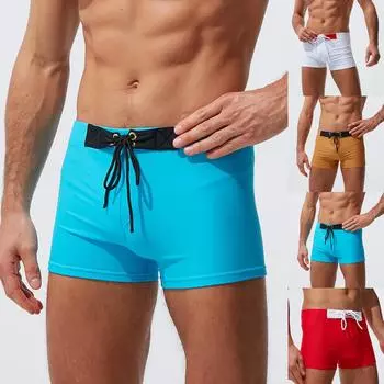 Модные мужские дышащие плавки, брюки, однотонные купальники, пляжные шорты, тонкая одежда M белый