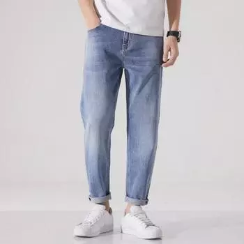 Модные мужские джинсы, свободные прямые брюки, широкие брюки, корейское издание, модные брюки-харун, весенние и осенние леггинсы, повседневные брюки 38