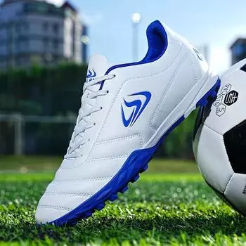 Модные мужские футбольные бутсы, молодежные футбольные бутсы, дышащие, удобные, спортивные, тренировочные футбольные бутсы, оригинальные футбольные бутсы для детей 32 синий