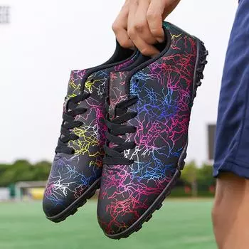 Модные мужские футбольные бутсы TF нескользящие бутсы для игры на траве тренировочные кроссовки на шнуровке сверхлегкие кроссовки легкие низкие футбольные бутсы 35-45 35 синий