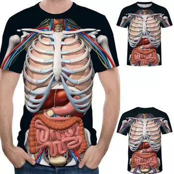 Модные мужские футболки с 3D-принтом и короткими рукавами, блузки, топы XXXL разноцветный