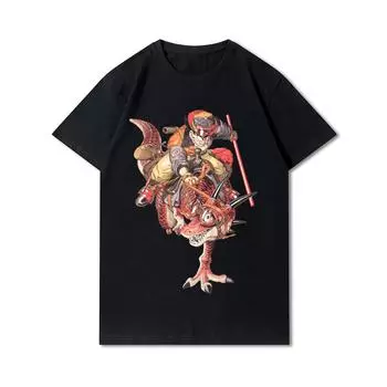 Модные мужские футболки с принтом Dragon Ball, хлопковые топы с круглым вырезом, летние повседневные черные футболки S