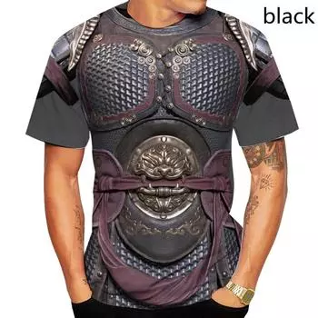 Модные мужские футболки с принтом рыцаря, футболки с 3D принтом в доспехах, топы для косплея S