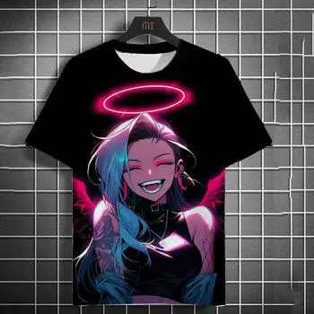 Модные мужские футболки с рисунком сексуальной девушки, летние повседневные футболки в стиле Харадзюку, 3D-принтованные футболки в стиле хип-хоп унисекс S